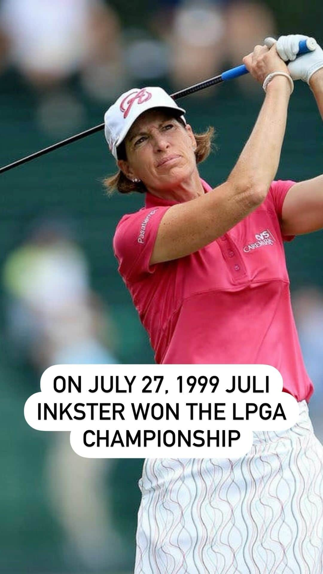 ジュリ・インクスターのインスタグラム：「On July 27, 1999, Juli Inkster, #SJSHOF Class of 2019, won the LPGA Championship, becoming one of very few to complete the LPGA Grand Slam. ———————————————————————————— #golf #womenssports #bayarea #LPGA #lpgatour #lpgachampionship #grandslam #USwomensopen #womensbritishopen #SJSU #sports」