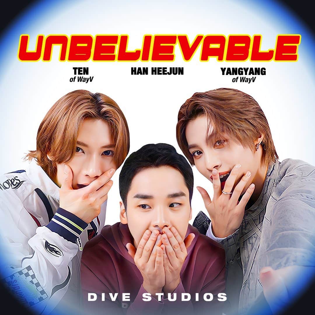 Way Vさんのインスタグラム写真 - (Way VInstagram)「📣 UNBELIEVABLE! 📣  TEN and YANGYANG of WayV, along with HAN HEEJUN, are coming to DIVE Studios with an UNBELIEVABLY awesome show 🙌  Who do you want to see on this show?  Join us for the live premiere of Episode 1 on the DIVE Studios YouTube channel on 8/3 at 6PM PT // 8/4 at 10AM KST.   Stay tuned for more updates and surprises!  @tenlee_1001 @yangyang_x2 @heejun28989  #TEN #YANGYANG #WayV #HEEJUN #UNBELIEVABLEShow #DIVEStudios」7月29日 10時00分 - wayvofficial