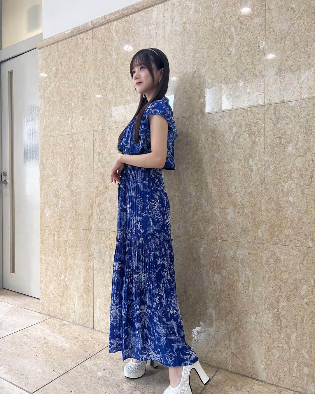 稲場愛香さんのインスタグラム写真 - (稲場愛香Instagram)「🦋💙 ⁡ ⁡ いっとこ！みんテレ 今月もありがとうございました🫶🏻 ⁡ たのしかったああ ⁡ ⁡ #いっとこ #みんテレ #uhb #稲場愛香  #衣装 #snidel #夏 #ワンピース」7月29日 21時14分 - manaka_inaba.official