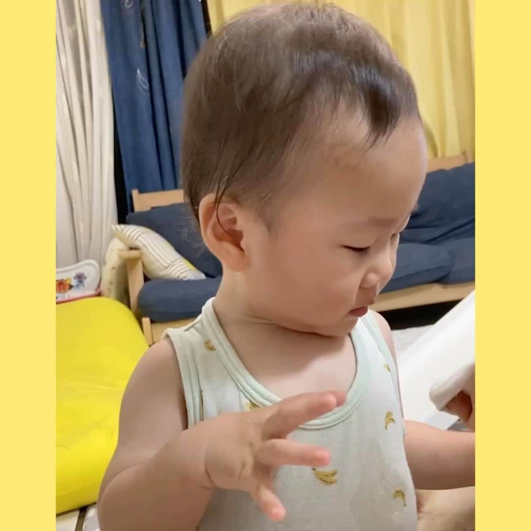 のインスタグラム：「レモン好きだから レモンシャーベットを作ってあげました🍋  #やさ丸 #1歳6ヶ月」