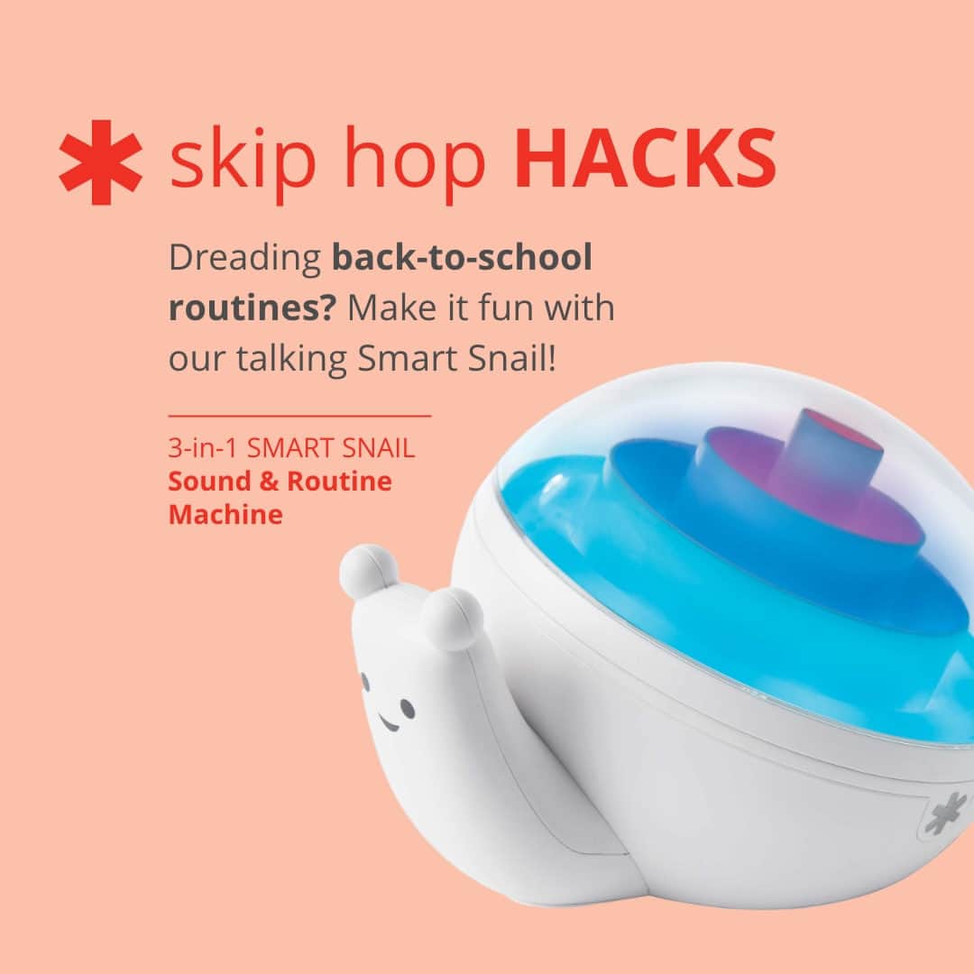 Skip Hopのインスタグラム：「Shifting from vacay mode to back-to-school can be (ahem!) challenging. 😱 Our 3-in-1 Smart Snail Sound & Routine Machine helps keep kids on track—morning, noon & night! 🙌  #skiphop #musthavesmadebetter #backtoschool #routines #backtoschoolroutines #soundmachine #nightlight #sleeptrainer #schedule #smartphone #techgadget」