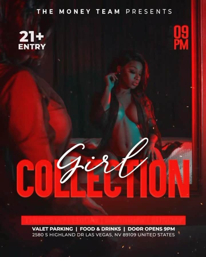 フロイド・メイウェザー・ジュニアのインスタグラム：「GIRL COLLECTION IS THE PLACE TO BE IN VEGAS ALL WEEKEND LONG  DOOR OPENS @ 9:00pm   •THURSDAY •FRIDAY •SATURDAY •SUNDAY  Must be 21 To Enter.  Ladies are welcome with or without male companion.  Come party at the best most luxurious venue in Las Vegas “Girl Collection”  GIRL COLLECTION 2580 S Highland Dr Las Vegas, NV 89109 1 -(844) 447-5758  #GirlCollection  @girl.collection_lv」