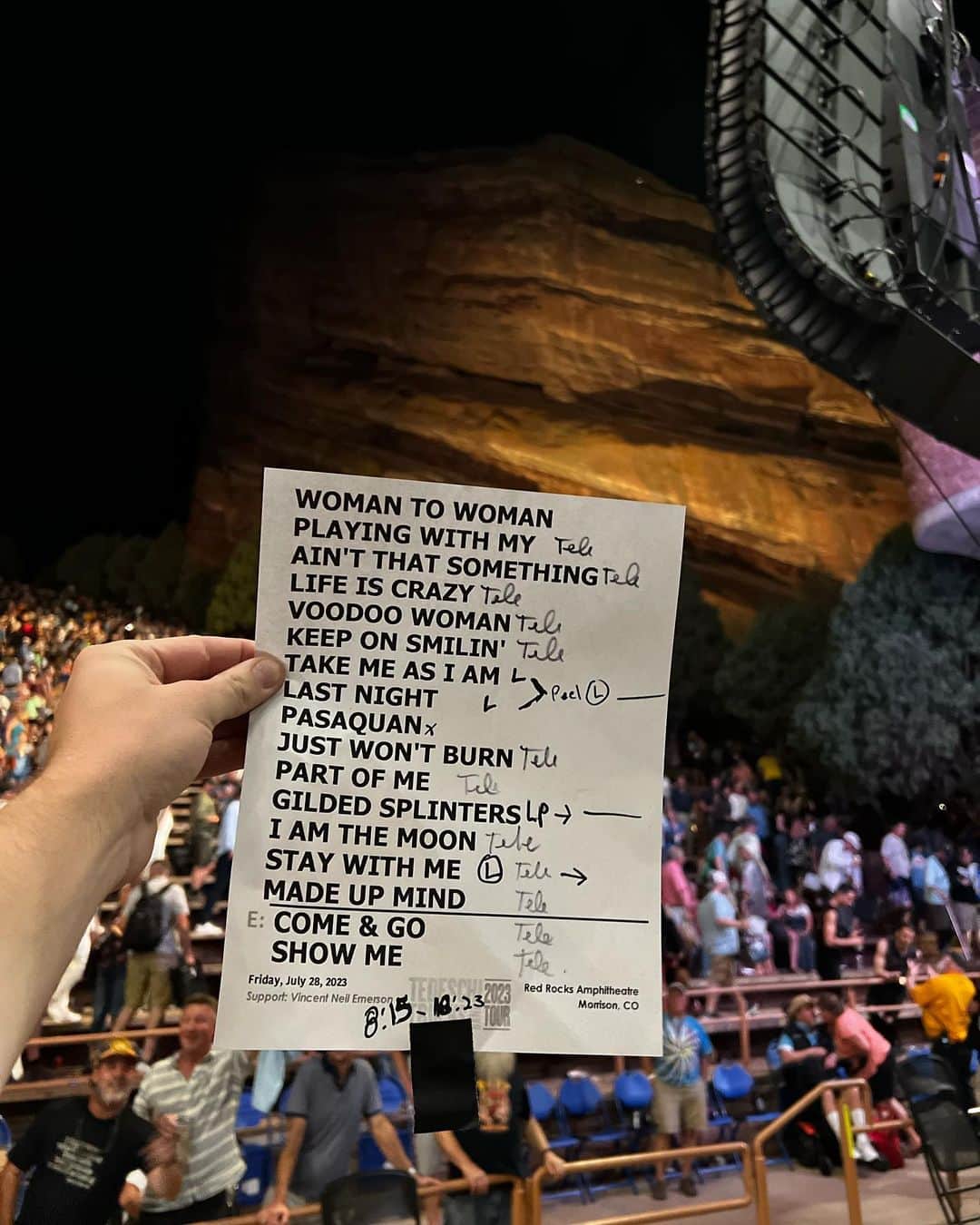 テデスキ・トラックス・バンドのインスタグラム：「Red Rocks, CO 07.28.23」