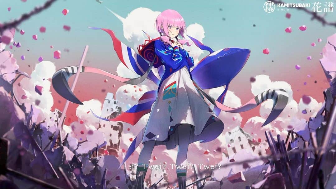 花譜のインスタグラム：「わたしがすきなうたをうたうよ。 きゅうじゅうろく。  ＜オリジナル＞ 「シニヨンの兵隊」 作詞・作曲・編曲 : しーくん  ＜カバー＞ うた：花譜 イラスト：染平 かつ  ▶️フルはこちら https://youtu.be/dbWae0Q0Lhw」