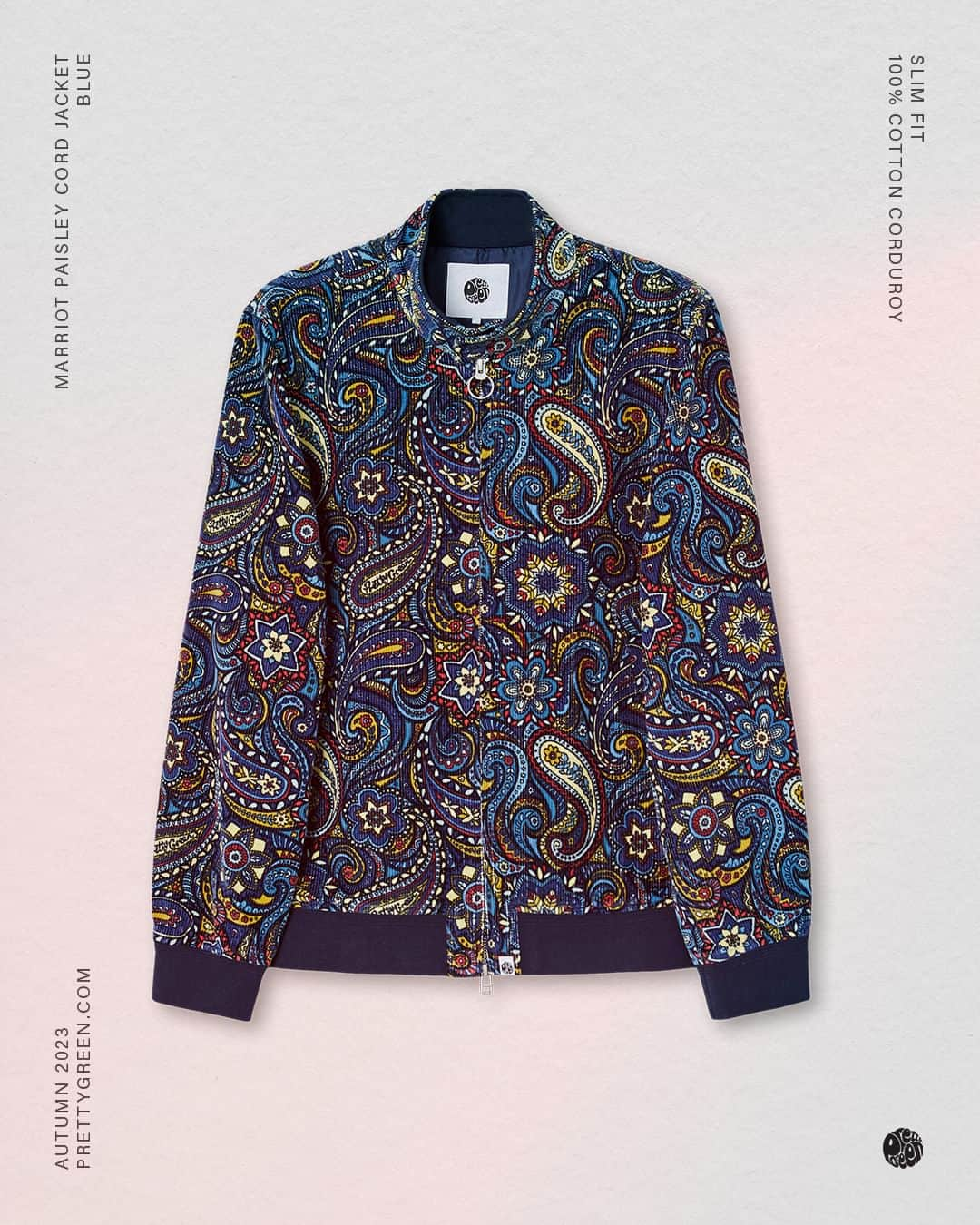 プリティグリーンさんのインスタグラム写真 - (プリティグリーンInstagram)「Our latest Paisley for the season. The Marriot Paisley print has been designed in-house using a fresh blue and yellow colour palette, and features across a new soft cotton corduroy. #prettygreen」7月29日 19時00分 - prettygreenltd