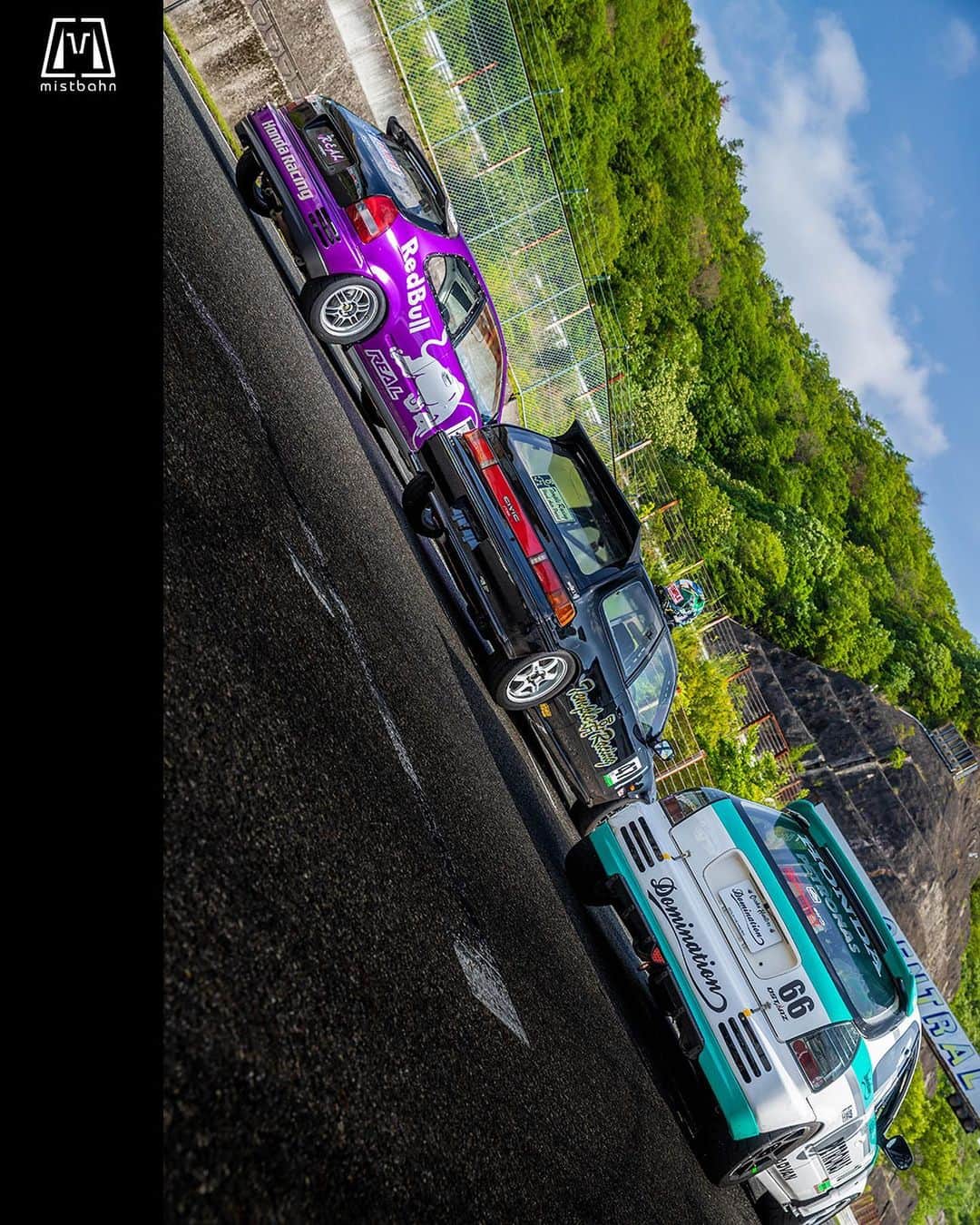 mistbahnさんのインスタグラム写真 - (mistbahnInstagram)「_ HAP (Hawk Auto Project) TEMPLE RACING EF9 Honda CIVIC SiR DOMINATION PETRONAS 66 K24-Swapped Honda EK9 CIVIC Type R (R.I.P.😢) REAL EK9 Honda CIVIC Type R _ 🚗(Black EF9): @suminaoya_hap 🚗(Petronas EK9): @naoki.tanaka66 🚗(Purple EK9): @horiuchi0416 📷: @mistbahn _ Shot on May-20 2023 🏁 "Circuit Festa ( @circuit_festa_west_japan )". Central Circuit (Hyogo Japan) _ JP) 2023年5月20日、セントラルサーキットで開催された「サーキットフェスタ ( @circuit_festa_west_japan )」で撮影。 _ #circuitfesta #サーキットフェスタ  #circuitfesta2023 #サーキットフェスタ2023 #centralcircuit #セントラルサーキット #hap #hawkautoproject #templeracing #テンプルレーシング #domination #ドミネーション #realcompany #リアルカンパニー #acrossracing #アクロスレーシング #acrossracingteam #civic #hondacivic #ホンダシビック #ef9 #ek9 #kanjo #kanjostyle #kanjoracer #kanjozoku #timeattack #timeattackjapan #hondasontrack」7月29日 21時33分 - mistbahn