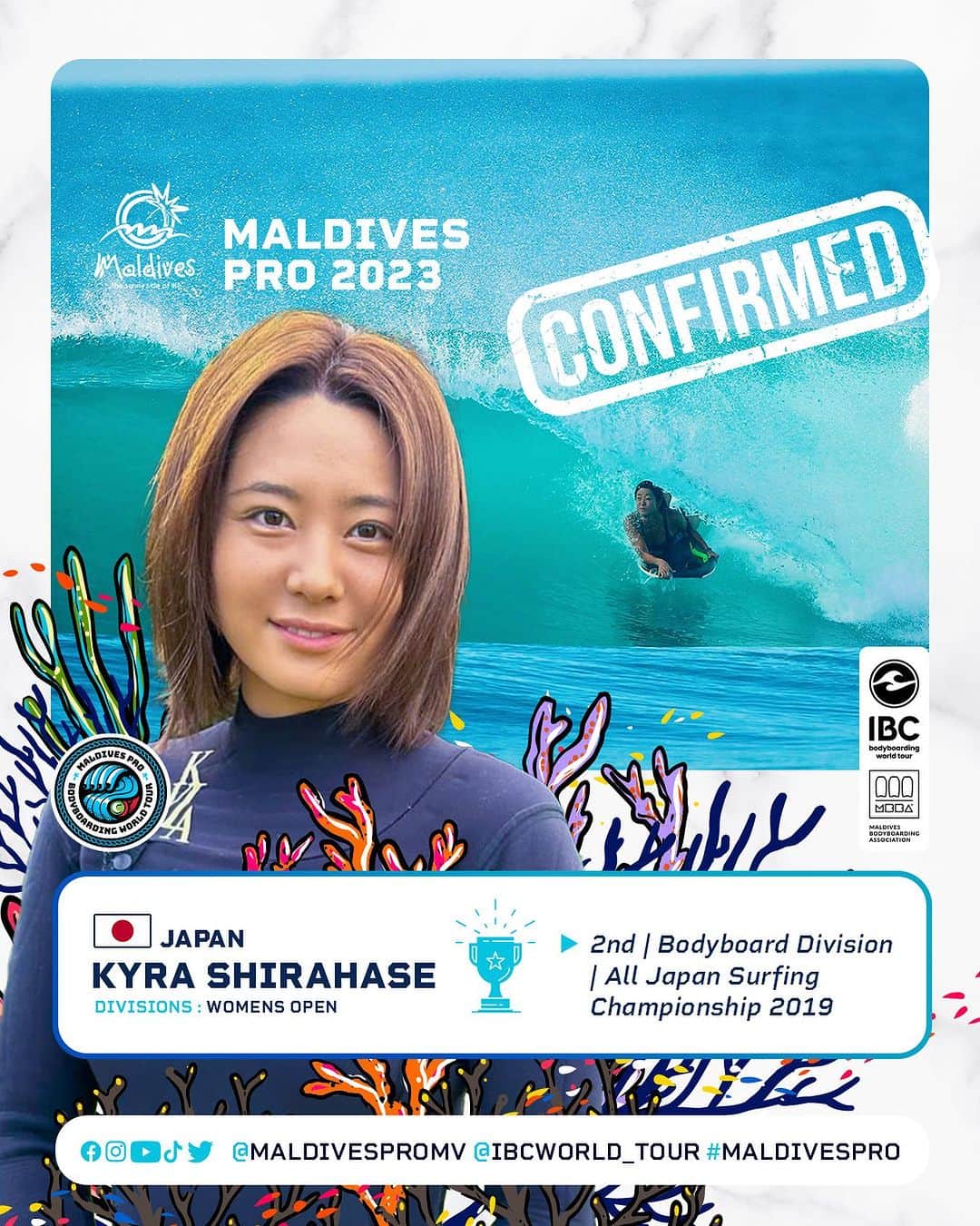白波瀬海来さんのインスタグラム写真 - (白波瀬海来Instagram)「@kyra.97 , from Japan 🇯🇵 has confirmed her participation in the upcoming Visit Maldives Pro 2023 in the Womens Open division 🌊🤙  @ibcworld_tour @mbbamv   #MaldivesPro #VisitMaldivesPro2023 #IBCWorldTour #RoadToMaldivesPro  #Bodyboarding #Maldives」7月29日 22時40分 - kyra.97
