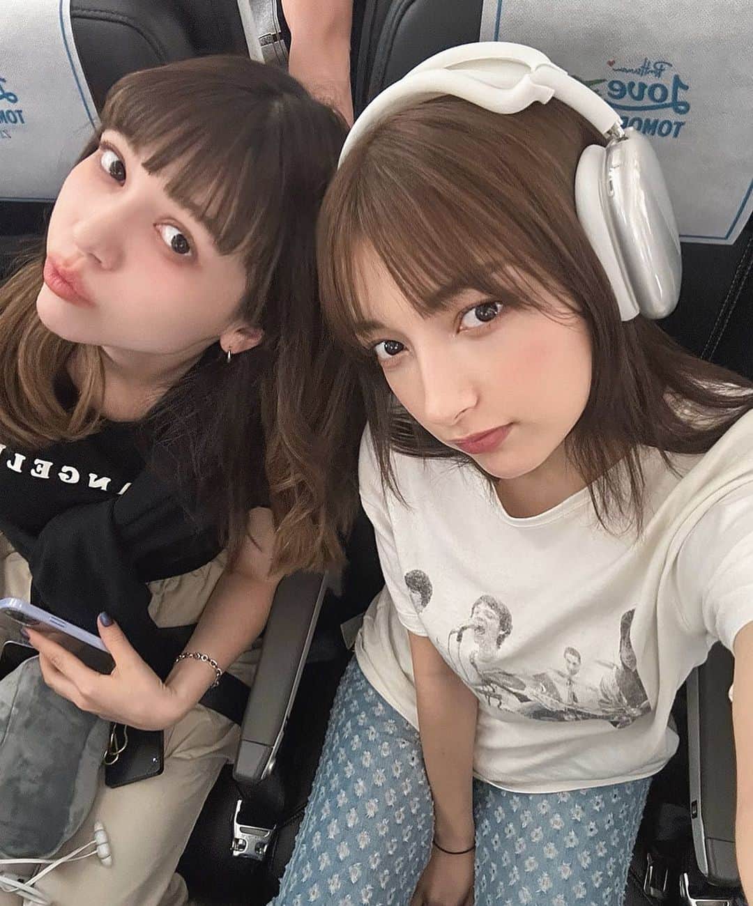 峯りあなのインスタグラム：「再投稿ごめん🥹💦 ハワイ行きの飛行機の中でパシャリ📸✈️  #未来集団 #ロカヒハワイ #ハワイ #旅行 #PR」