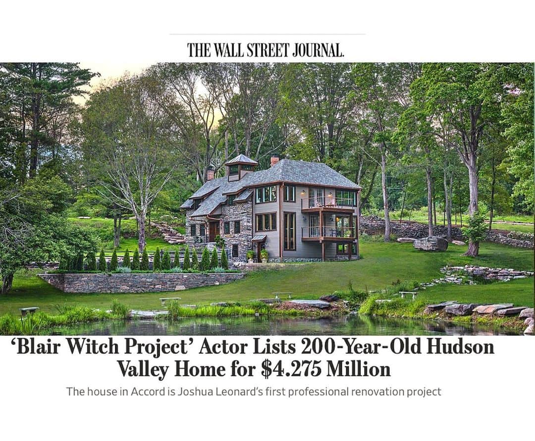 ジョシュア・レナードのインスタグラム：「#hudsonvalleycompound Coming Soon! Special thanks to the @wsj and #sarahpaynter for the shine. Sadly, my two primary requests for this piece: A. That the property be referred to as a compound - because that’s what it is/always was, hence justifying the year+ we spent rebuilding 2 other houses and the barn before we even TOUCHED the main house (also price point, end-user case, etc…), and B. To credit to my primary collaborators, without whom, none of this would exist… were both denied by the paper. Alas, i can at least scream from the rooftops here:   It’s a compound!!   And… more importantly, my unbelievable team of kind and talented collaborators:  Project management (and my right hand in EVERY SINGLE THING ALWAYS): Carlos Hernandez of HER Construction (www.instagram.com/hernandez_construction_ulster/)  In Architectural Collaboration with: William Brinnier (www.brinnierarchitect.com)  Custom woodwork: Hudson Valley Hardwood (https://hudsonvalleyhardwood.com)  Staging and design by Spruce Design + Decor AND Milne Antiques & Design (sprucedesignanddecor.com, shopmilne.com)  Custom cabinetry by: Little Deep Studio (https://www.instagram.com/little.deep.studio/)  Landscape and garden advisor: Courtney Wilder (www.instagram.com/deathbypansies)  Electrical contracting and lighting consultation: Sean Correa of AC/DC Electrical Services (https://www.facebook.com/profile.php?id=100054634321157)  +Richard Weaver, Kim and Wayne at Caliber Granite, Justin @ The Door Jamb, Larry @ Barnes Mastercrafted, Paul @ Kingston Glassworks, Zia Tiles, Andrew and Keith from Hurley Excavation, Santo, Ruben, Enrique, Joshua, Lester, Kevin, Samuel, James from AAA pumps, Rothe Lumber, Rigo, Byron, Medardo, Rudy, Todd at Acadia Stairs…. The list goes on and on…  My estimation is that we have well over 100,000 man/woman-hours into this project. And EVERYONE showed up with their, hands, heads and hearts to play an A+ game. This one has been an honor to shepherd.  Photos by Morten Smidt and Hudson Valley Drones. Reach out to agent-extraordinaire @redbirdkingston to schedule a showing!」