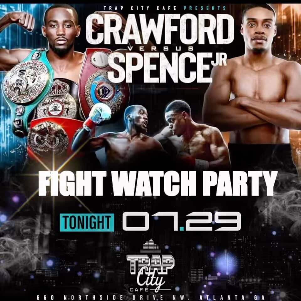 T.I.のインスタグラム：「FIGHT WATCH PARTY & BRUNCH NOW TIL 5pm @trapcitycafe 660 Northside Dr. Open until 2am have brunch now or dinner later and watch an amazing fight #WeProvideTheVibes #VibeEmporium #TrapCityCafe #patio #WatchParty #FightNight book your dinner reservation call or text 404-901-5272 or www.TrapCityCafe.com」