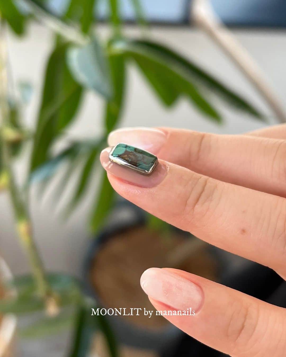mananailsのインスタグラム：「handpainted turquoise jewelry(No parts)  ☾2 designs」