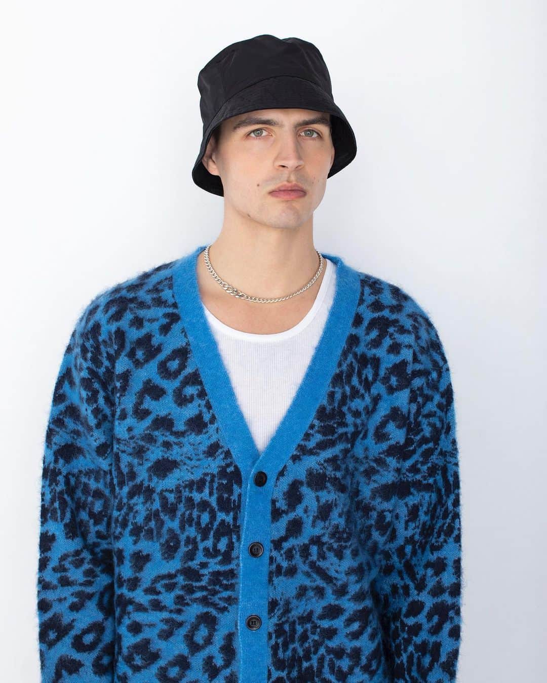 ノーマ ティーディーのインスタグラム：「NOMA t.d. 23FW  #36 'COME TOGETHER'   LEOPARD MOHAIR CARDIGAN」