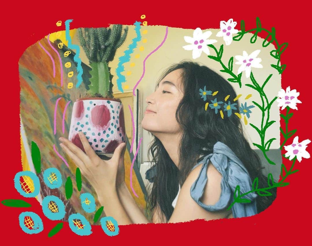 松本妃代のインスタグラム：「. 植木鉢ペイントするのが最近また好き🌷🌼🤭🌿」