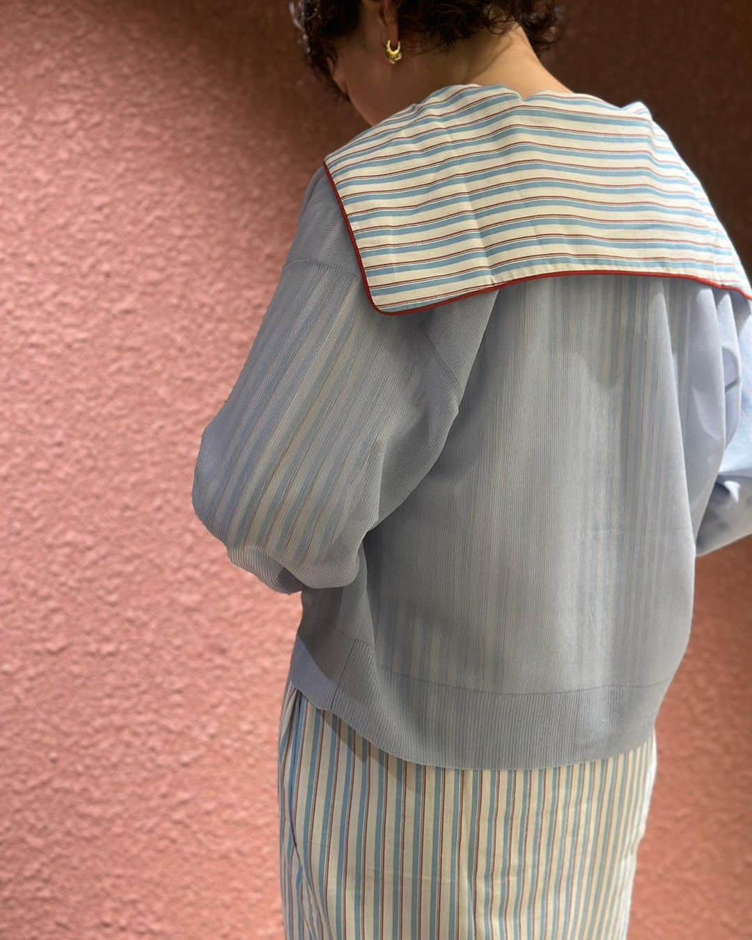 6(ROKU) OFFICIALさんのインスタグラム写真 - (6(ROKU) OFFICIALInstagram)「-  6 nylon polyester stripe crew neck  cardigan ¥18,700- tax in  @p.lemoult sailor shirt dress  stripe ¥33,000- tax in  #roku」7月30日 13時16分 - 6______roku
