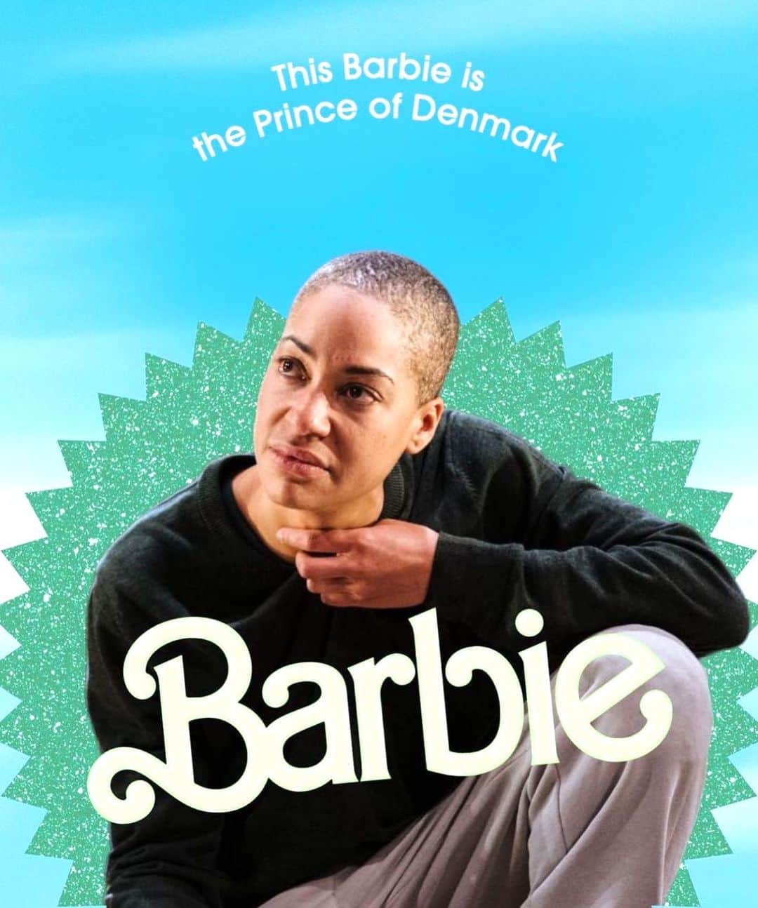 クーシュ・ジャンボのインスタグラム：「Thanks for this @youngvictheatre made me chuckle 🤭   I am absolutely the girl that made my mum drive to Argos in Tottenham to get the very last Barbie Dream Carriage in 1993.  I also play Hamlet 😉  Image: Helen Murray」