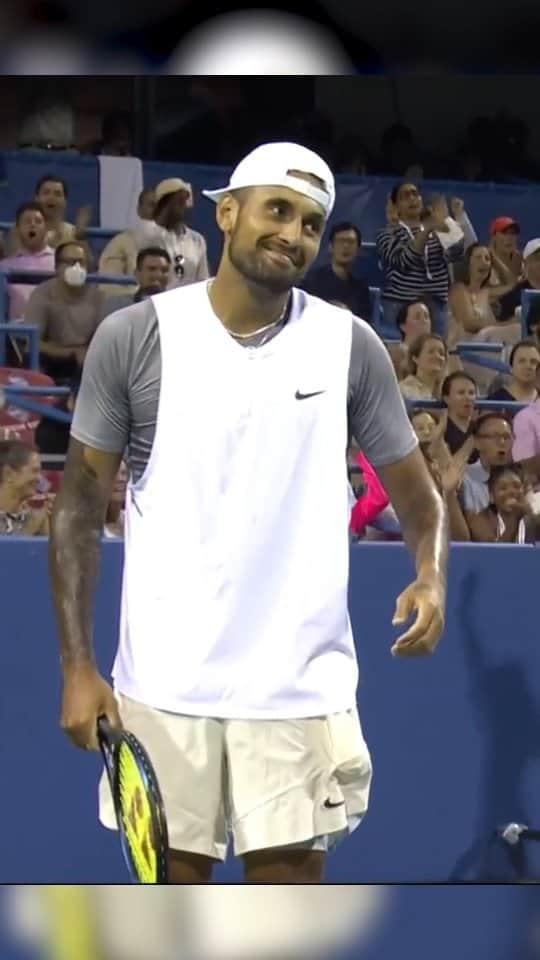 ニック・キリオスのインスタグラム：「Unbelievable volley from @k1ngkyrg1os against @bigfoe1998 at the 2022 @mubadalacitidcopen and cool reactions from both players. 🎥 @atptour | @tennistv  . . . #tennis #tennislegend #tenis #instatennis #tennis🎾 #tennisplayers #tennisplayer #citiopen #nickkyrgios #kyrgios #tiafoe #francestiafoe #tennisvideo #tennisfan #tennisfans #tennislove #tennislover #tennislovers #tennistournament #atp #atptour #atpworldtour #tennistv #tennisworld #tennispassion #mubadalacitidcopen」