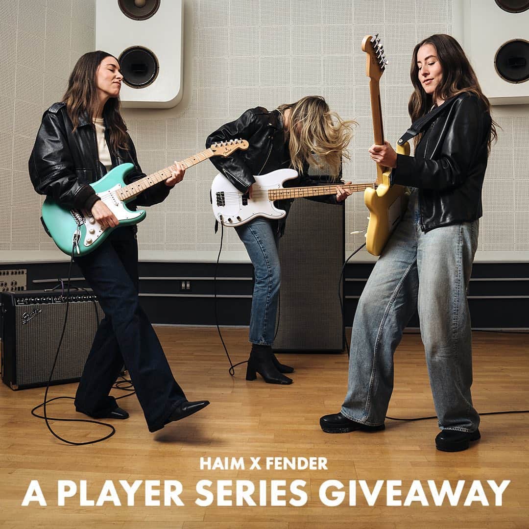 Fender Guitarさんのインスタグラム写真 - (Fender GuitarInstagram)「@haimtheband is here to give away Player Series guitars to 15 lucky winners. 👀 Enter now for your chance to win!   For a chance to win a Player Series Guitar:  - Follow Fender - Like this post  - Tag two friends you’d start a band with in this post's comments Sweepstakes closes 8/6/2023  NO PURCHASE NECESSARY. 50 U.S. (D.C.) 18+. Ends 8/6/23. See Rules in Bio for how to enter & all details. Void where prohibited.」7月31日 1時00分 - fender