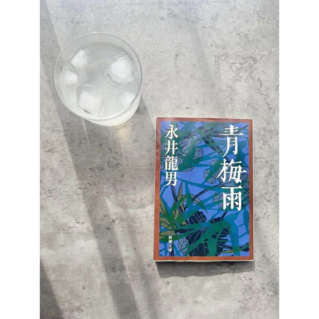 小泉みゆきのインスタグラム：「縒れた本と、金陵のクラフトジンのソーダ割り。 蝉が遠く鳴いている。」