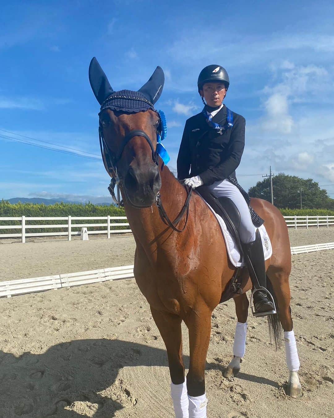 林伸伍のインスタグラム：「全日本内国産選手権優勝、そしてバリシュニコフ無事に6連覇することができました！ 非常に暑く厳しいコンディションの中、これまでに感じたことのないくらい凄まじい集中力で応えてくれて二日間自信をもって演技ができました💪 応援してくださった皆様ありがとうございました😊」
