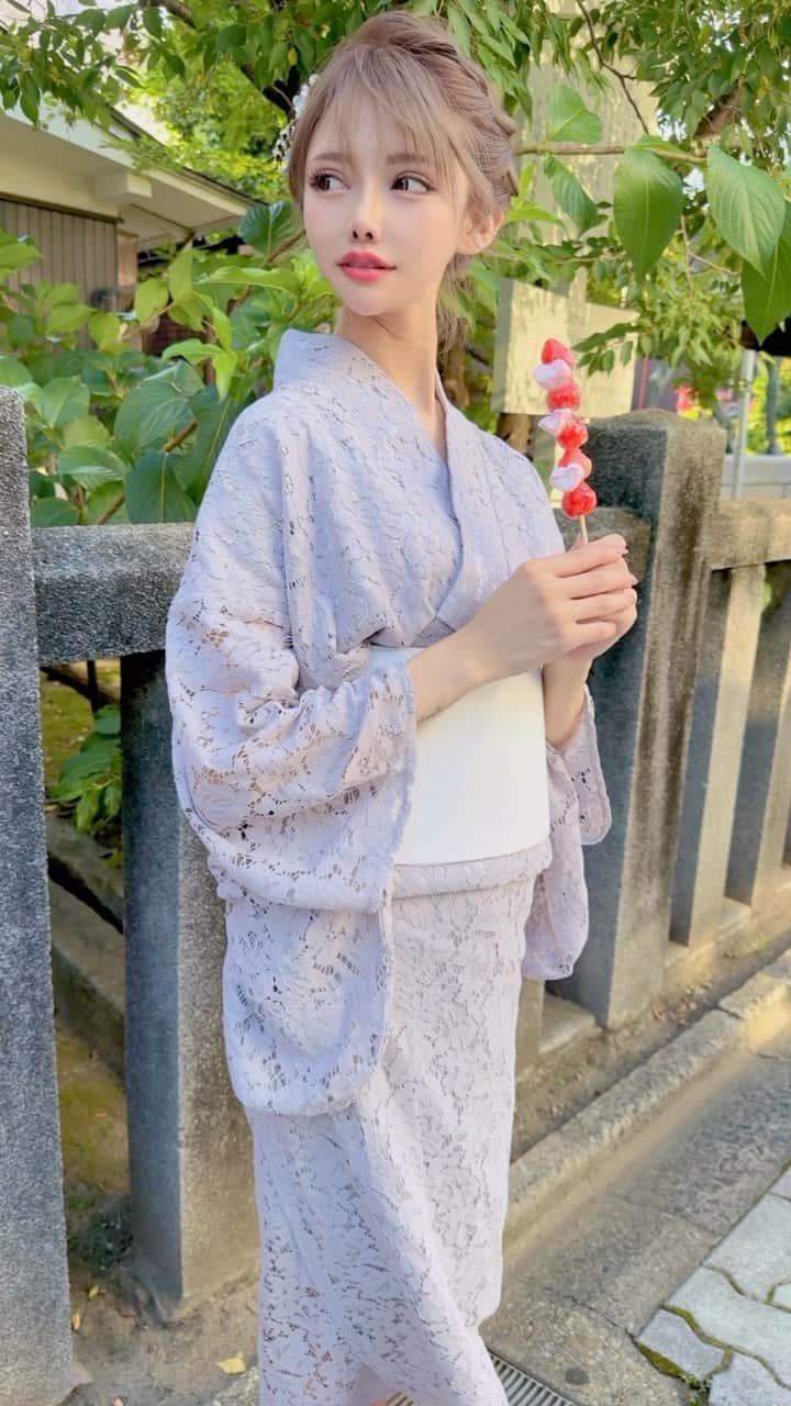 のインスタグラム：「‪‪❤︎‬ 透け透けで 着てても涼しかった🎐  @dazzy_official   お祭り行きたいな‪💞‬  #浴衣  #浴衣ヘアアレンジ  #dazyy  #dazzystore  #dazzyme  #デイジー浴衣」