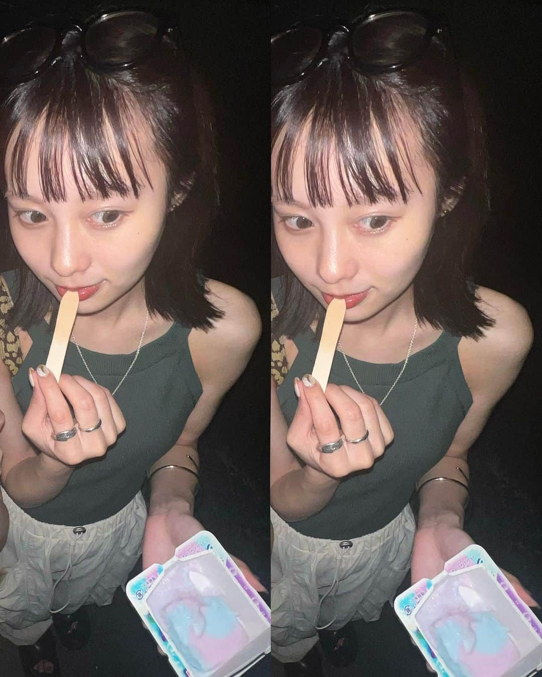 中村侑里さんのインスタグラム写真 - (中村侑里Instagram)「この時期のアイスって一段と美味しいー！🍨 蒸し暑くなくてちょうどよかった🍃🍃」7月30日 19時30分 - moo___pii