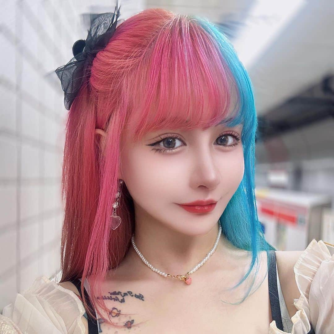 わかにゃん。のインスタグラム：「My new face 🎀  新しい顔です🧸🫧🩵  🩵🩵🩵  _  #Anime #애니 #Japanese #japanesegirl #japaneseculture #일본 #일본인 #cosplay #코스프레」