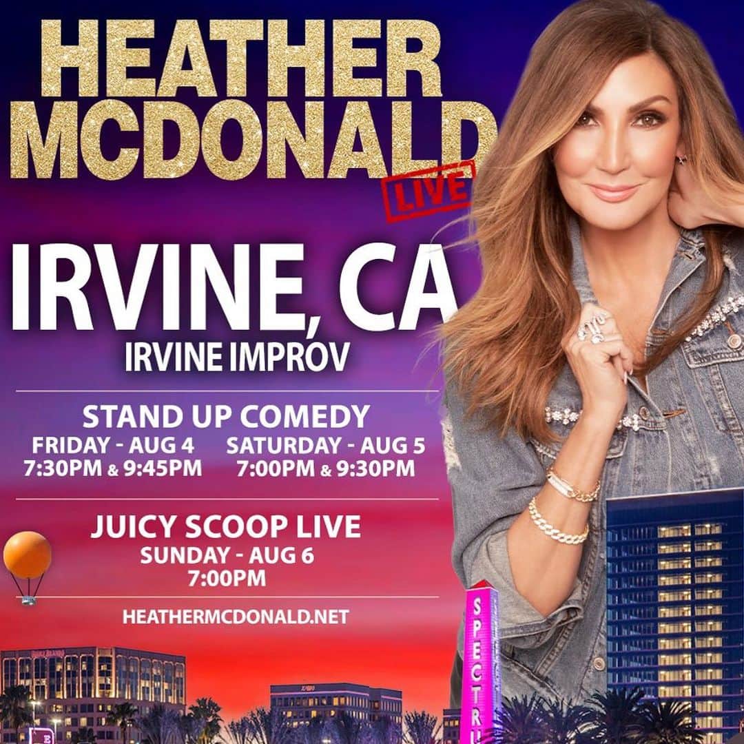ヘザー・マクドナルドのインスタグラム：「Next weekend! See you there! Tix link in bio #juicyscoop #comedy #standupcomedy #livejuicyscoop #celebrity #hollywood #bravotv #realhousewives」