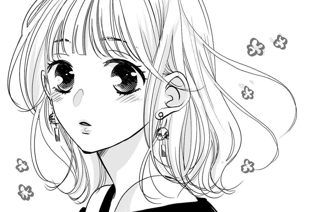 朱神宝のインスタグラム：「一重の子。あっさりめの絵柄研究してたけどなんか違う感。個性を残しつつ進化するのが難しい…。  ２枚目は ギャップっていいよね！って話🤭」