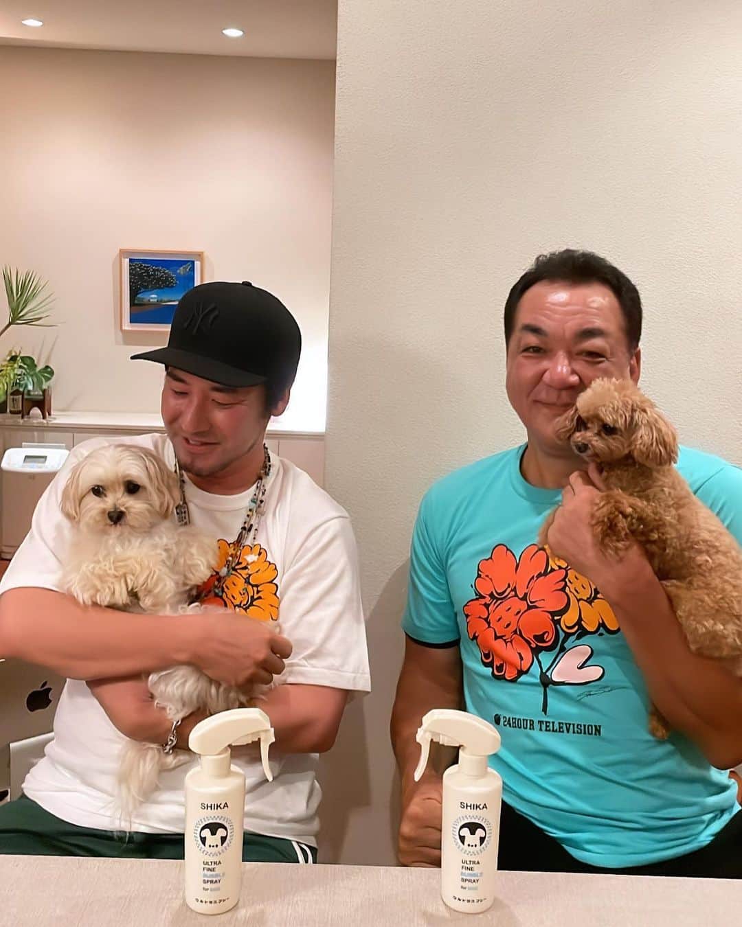 槙原寛己さんのインスタグラム写真 - (槙原寛己Instagram)「SHIKAのわんちゃん用のスプレー！ 炭酸でできているらしいです！ 洗浄、消臭、殺菌、保湿に効果があるそうです。 お散歩帰りや寝る前に使ってみていますが、良い感じ。  三浦家でShun Sudoさんと写真を撮りました！  @shika_official_ultra  #ウルトラスプレー #shika #愛犬 #愛犬家」7月30日 21時17分 - makihara17