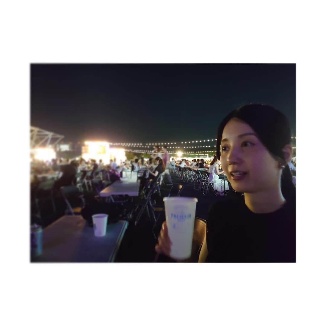 小野彩香のインスタグラム：「今季初ビアガーデン🍻🧡 夜は涼しくて心地よかったです！  #ビアガーデン」