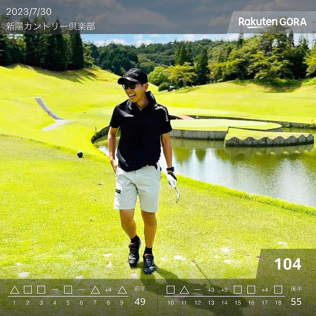 上坂嵩のインスタグラム：「⛳️ . 初の #新陽カントリー倶楽部 ⛳️ 戦略性の高いコースに翻弄されました💦 . 随所に配置された池に吸い込まれ、 47パットを叩く、苦しいゴルフ。 . それでも、練習してきた アイアンやアプローチには手応えも。 . パー5でのパーを、 先輩が撮影してくれていました🥲✨ . . #新陽カントリー #岐阜 #ゴルフ #休日ゴルフ #週末ゴルファー  #愛知ゴルファー #東海ゴルファー  #golf #ゴルフ好きな人と繋がりたい  #ゴルフ好き #ゴルフコーデ #ゴルフ男子 #メーテレ #アップ #アナウンサー #フィールドキャスター #ニュースワード #SDGs #SDGsビジネスマスター #上坂嵩」