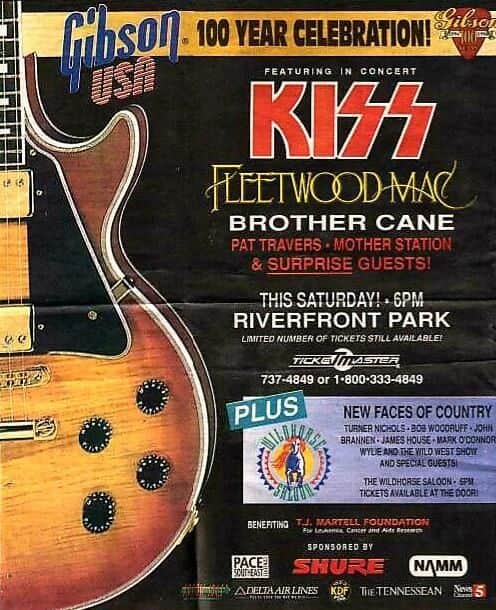 KISSのインスタグラム：「#KISSTORY- July 30, 1994 - We headlined Gibson's 100th Anniversary celebration in Nashville, Tennessee.  Were you there, #KISSARMY?」
