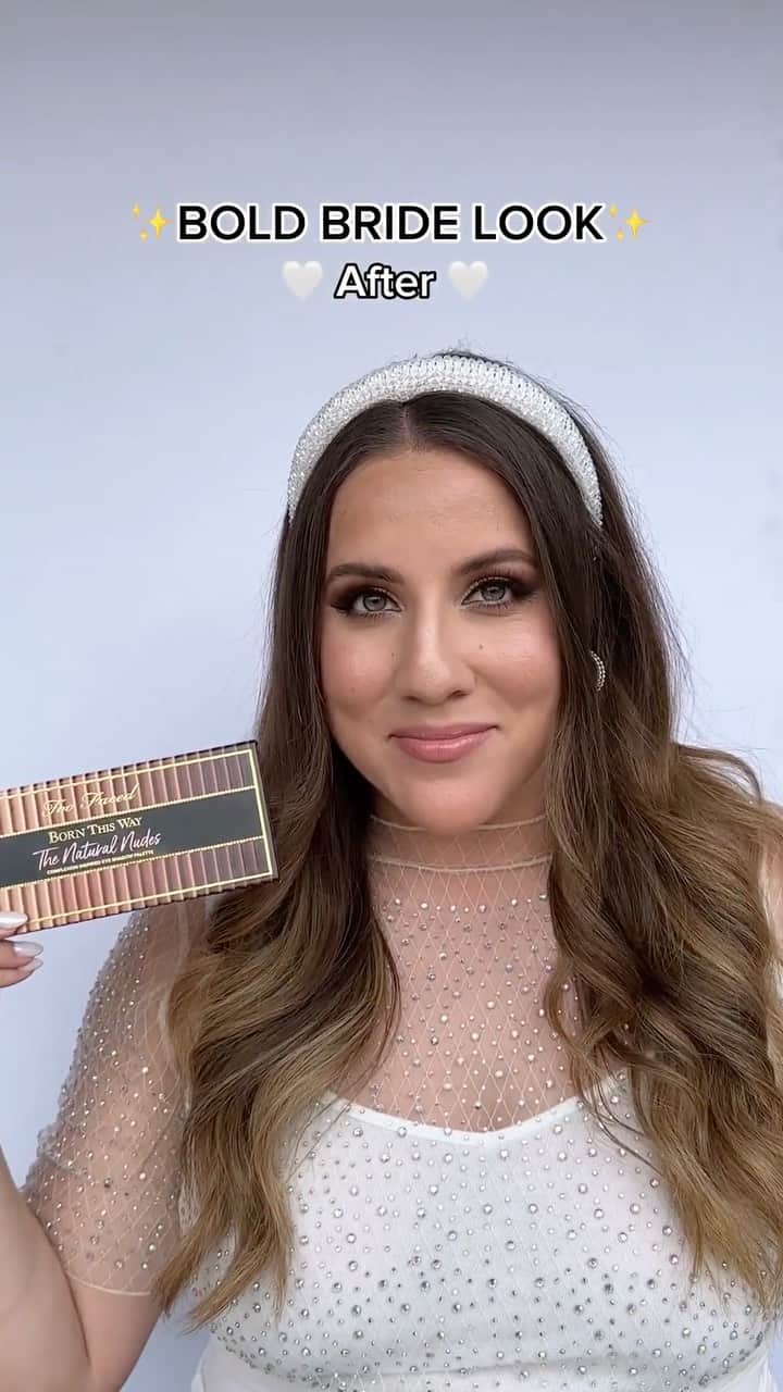 Too Facedのインスタグラム：「Gorgeous before & after of our bold bride Jillian! 😍✨💍 Stay tuned for how to get this bold glam look 💖 #toofaced #tfcrueltyfree #trendingwithtoofaced」