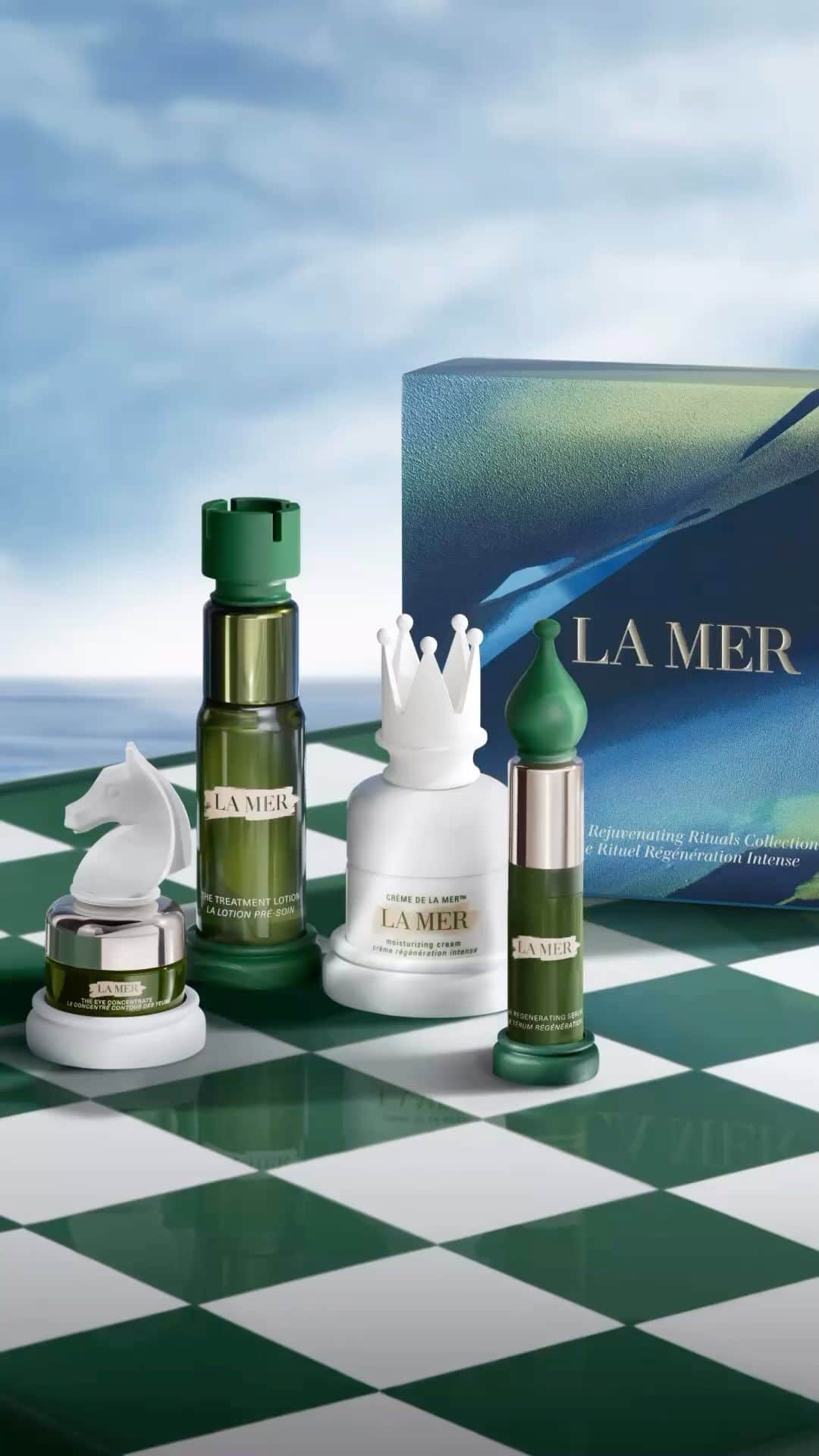 ドゥラメールのインスタグラム：「Take your self-care routine to new heights with these beloved treatments. Get ready to pamper yourself with a ready-to-play set that delivers dreamy results.  The Treatment Lotion In one week, reveal a tone and texture that is more even.  The Regenerating Serum Smooth and protect for a more resilient appearance in four weeks.  The Eye Concentrate  In 3 weeks, reduces the look of dark circles and lines for a brighter, smoother appearance.  Crème De La Mer In four weeks, helps repair the look of lines and wrinkles.  Shop now. #LaMer #LaMerSkincare #LaMerLittleLuxuries #LaMerTreatmentLotion #LaMerRegeneratingSerum #LaMerEyeConcentrate #CremeDeLaMer」