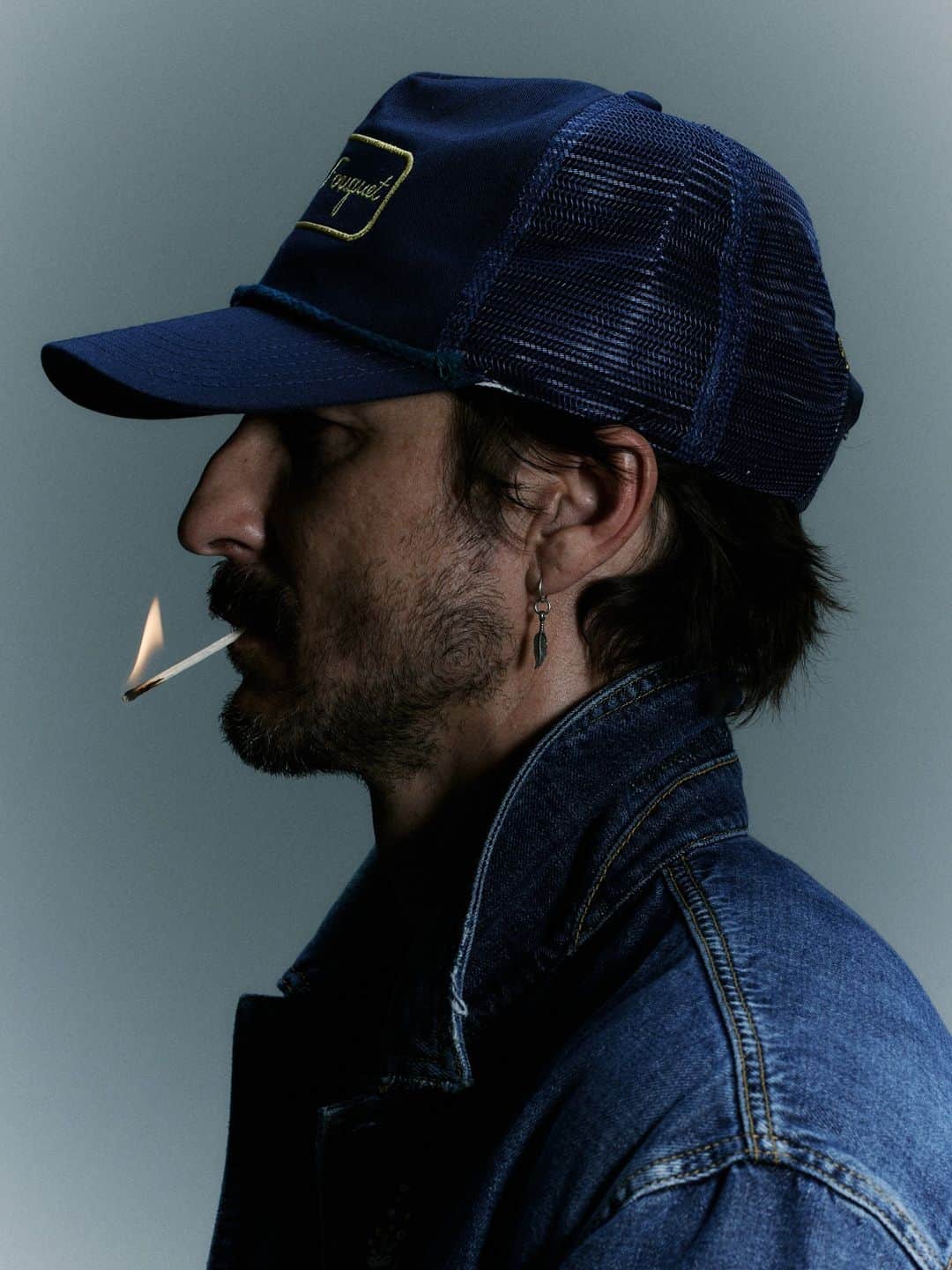 Nick Fouquetのインスタグラム：「The Trucker  Nick Fouquet Spring Summer 2023 "Quantum Parasol" Collection   Photographer: Angelo Sgambati @angelosgambati Photography Assistant: Justin Dunn @justindunns Models: Ryan Porter and Kaylin Baer @ryandeanporter @kaylinriverabaer Hair & Makeup: Adam Breuchaud @adambreuchaud Producer: Agustina Roson @agustinaroson」