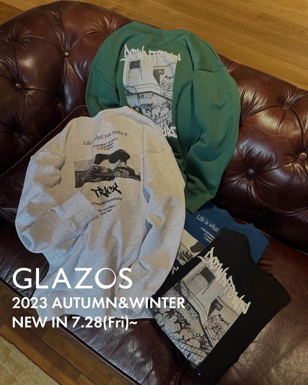 GLAZOSのインスタグラム：「@glazos_official ⇦🍂GLAZOS秋冬新作のご紹介⛄  まだまだ暑い日が続きますが、 7/28(fri)より2023秋冬の新作アイテムを予約受付中🏃💨  今回は、Instagramのストーリーアンケートで1番人気だったアイテムをご紹介します！  グラソスで人気のスケータープリントのトレーナー🛹✨  ストリート感溢れるモノトーンのデザインがかっこいい！  洗濯しても毛玉になりにくい素材なのも嬉しいポイント👌  しっかりした厚みのある生地なので、秋～春にかけて長く着用できます◎  GLAZOSらしい、トレンド感抜群な一枚です⚡  手元に届くのをお楽しみに…😎  ▼掲載アイテム ーーーーーーーーーーーーーーーーーーーーーーーーーー 商品名:【プチプラ】【毛玉になりにくい/しっかり素材】裏毛・アソートバックフォトプリントトレーナー 通常価格:1,650円 品番: 3733204 ーーーーーーーーーーーーーーーーーーーーーーーーーー  ▼Model size ーーーーーーーーーーーーーーーーーーーーーーーーーー グリーン：身長158cm、体重42kg　着用サイズ：160cm オートミール：身長154cm、体重38kg　着用サイズ：160cm ーーーーーーーーーーーーーーーーーーーーーーーーーー  #glazos #グラソス #中学生コーデ #中学生男子 #小学生コーデ #小学生男子 #お洒落さんと繋がりたい #男の子ママ #子供服 #ストリート #ストリート男子 #スケーターコーデ #ストリートコーデ #スケボー #メンズ服 #メンズコーデ #fashion #mensclothing #coordinate #おでかけコーデ #今日の服 #プチプラコーデ #シンプルコーデ #秋コーデ #秋ファッション #カジュアルコーデ #秋服 #おしゃれ #トレーナー #兄弟コーデ」