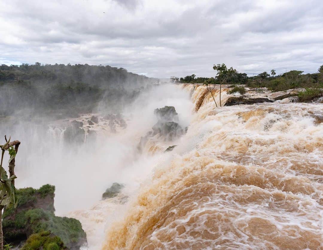 詩歩さんのインスタグラム写真 - (詩歩Instagram)「📷 15th July 2023 📍アルゼンチン イグアスの滝 / Iguazu Falls, Argentine  #イグアスの滝 、ブラジルから見るか？アルゼンチンから見るか？  世界三大瀑布のひとつである、南米のイグアスの滝。ブラジルとアルゼンチンの国境にあるこの滝は、それぞれの国から全然ちがう見方ができます。  今回の旅ではブラジル側に宿泊して滝の観光もしつつ、日帰りでアルゼンチン側も行ってきたので、アルゼンチン側のご紹介をします✨  そもそもイグアスの滝は、大小275の滝が幅4Kmに渡って連なり、毎秒65,000㌧の水量が流れ落ちる滝です。よく読んでくださいね、「毎秒」です😂ちなみに私が行った日は年に1度あるかないかという豪雨の直後だったので、濁流で水量も数倍に増えていましたｗ（前日まで遊歩道も閉鎖されていたらしい…）  アルゼンチン側の良さは「滝の真上を歩ける」こと！　2枚目の写真をみてほしいのですが、流れ落ちる崖の直上に遊歩道があるんです。この轟音！大迫力！！　動画も載せたんだけど、伝わるかな〜全然伝わらないな〜笑  国境をまたぐには20kmほど下流まで移動しないといけないので、車が必須🚗橋でイグアス側を通過すると、国境地点でガードレールの色がかわるのが楽しかった🇧🇷🇦🇷（最後の動画を参照）  アルゼンチン側は、国立公園に入ったらトロッコに乗車して、遊歩道を歩きます。園内のレストラン「El Fortin Cataratas」でランチもしたんだけど、そこで食べた#シュラスコ が絶品！今回の旅行イチ美味しいグルメでした😋牛肉のどの部位だったかは忘れた。笑  キャプションが長すぎるとインスタに叱られたので笑、質問あればコメント欄でお寄せくださいっ！  アルゼンチンの投稿はこのタグでまとめます / Posts of this area can be found in this tag.→ #shiho_argentine   #IguazuFalls in #SouthAmerica , one of the three largest #waterfalls in the world. Located on the border between Brazil and Argentina, the #falls offer a completely different perspective from each country. On this trip, we stayed on the Brazilian side and went sightseeing, but we also took a day trip to the one in Argentina, so I will introduce the Argentine side .  The nice thing about the Argentine side is that you can "walk right above the falls"!　As you can see in the second photo, there is a boardwalk directly above the cliff where the water falls like this.　To cross the border, you have to travel about 20 km downstream, so a car is necessary.  This is a bit of a hassle since Niagara Falls can be crossed on foot 🙄 It was fun to see the guardrails change color at the border point as we passed the #Iguazu side on the bridge: 🇧🇷🇦🇷　We had lunch at #ElFortinCataratas , a restaurant in the park, and the Brazilian #churrasco we had there was excellent! It was the best food I had on this trip to South America.  ©︎Shiho/詩歩」7月31日 18時33分 - shiho_zekkei