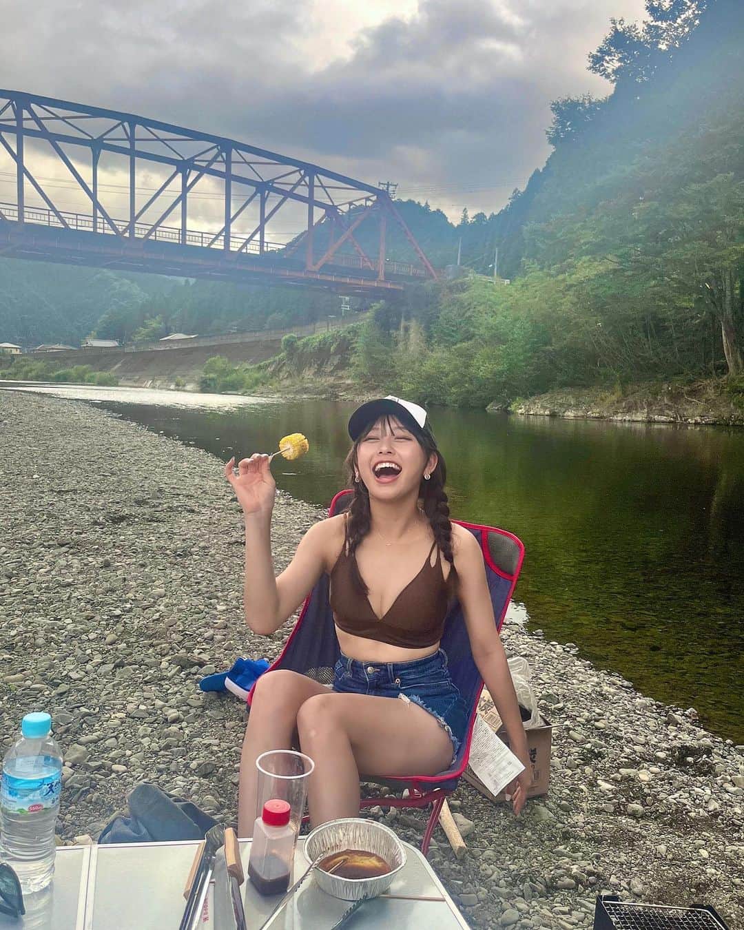 大平萌笑さんのインスタグラム写真 - (大平萌笑Instagram)「#bbq🍖 .  和歌山の自然いっぱいで♡」7月31日 18時49分 - ohiramoe