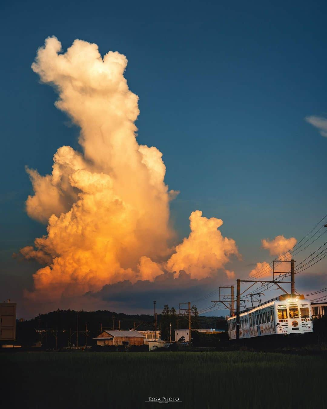 コサさんのインスタグラム写真 - (コサInstagram)「夕暮れ列車  でっかい夏雲が出現☁️ ストーリーズにこの夏雲動画ポストしときます . Location:和歌山 Wakayama / Japan🇯🇵 Date:2023年7月 Camera:D750 24-70mm f2.8 . #tokyocameraclub #art_of_japan_ #jgrv_member #team_jp_ #photo_jpn #sorakataphoto #LBJ_KING #raw_japan #広がり同盟メンバー #special_spot_legend #traingallery_ig #train_vision #たま電車 #SBIいきいきフォトコンテスト2023 #tanddフォトコンテスト2023 #discover #nikoncreators #nikoncreators_2023joy #Japan_Daytime_View #NSG_IG #sunrise_sunset_photogroup #iconic_sunset_ #m_v_shotz #Rox_Captures #colore_de_saison #deaf_b_j_ #japan_bestpic_ #memory_photo_studio #Lovers_Nippon #貴志川線」7月31日 19時30分 - kosa_photo