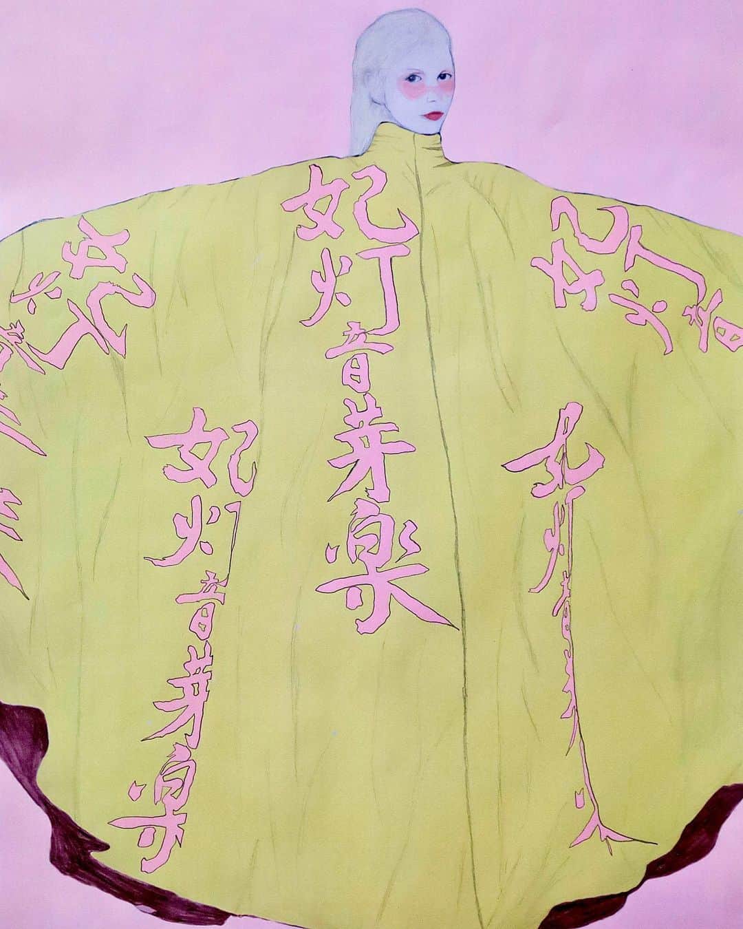 ペティート・メラーさんのインスタグラム写真 - (ペティート・メラーInstagram)「PETITE MELLER @petitemeller  『妃灯音芽楽』 Create a Petite Bowie Gown being made in Kanji. Design:@bambron_ch_ch_changes  #petitemeller  #davidbowie」7月31日 12時35分 - petitemeller