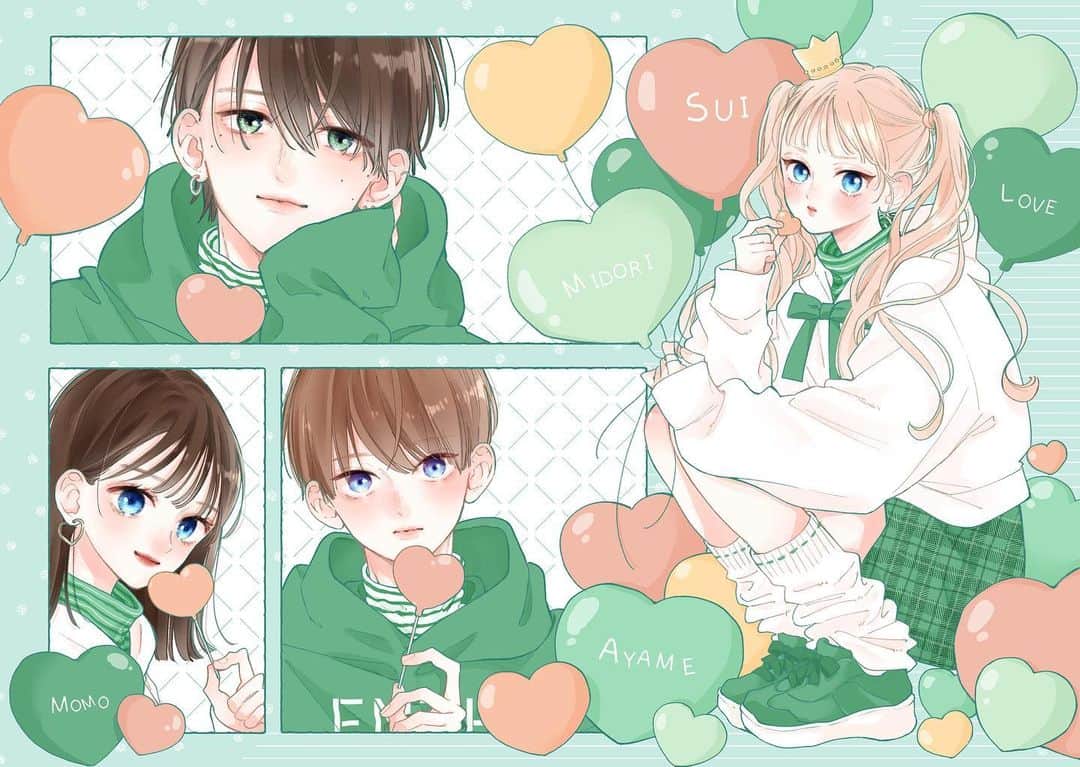 目黒あむのインスタグラム：「🐰🌱🎮🍑 ⁡ 今日から東京行ってくるけど暑さが怖い…！今日私住んでるとこ涼しめだったので余計に！ ⁡ コメント♡メンションフォローなどいつもありがとうございます🫶✨ ⁡ #お姉ちゃんの翠くん #漫画 #少女漫画  #comic #illustration」