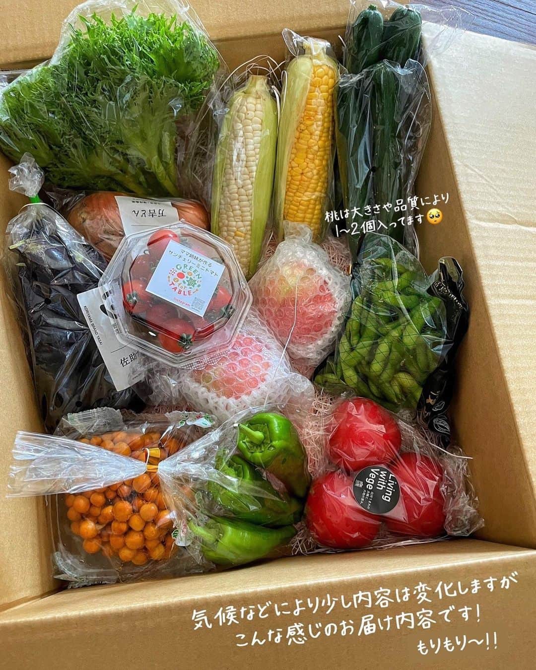 橋本彩さんのインスタグラム写真 - (橋本彩Instagram)「＼お野菜販売スタートしました／  福島県郡山市に住むお義兄さんから 冬にダンボールいっぱいの野菜を 届けてもらったことがきっかけで わが家も取り寄せはじめた野菜便🫑  せっかくなら同じセットを みんなにも食べてもらいなあと思い 限定セットをつくってみました。  こだわりのふくしま野菜販売をされている 旬鮮直 食材しのやさん @syokuzai_shinoya  からわたしは購入しています。 とにかくダンボールいっぱいに 旬のお野菜が届くわくわく感。☺️ 農家さんから直接仕入れ 採れたものを即日発送だから 鮮度が良すぎるんです🎁  ・お届けは年4回(3ヶ月に1回) ・春夏秋冬それぞれの旬野菜が届く ・食べ方に困ることがないよう”美味しい食べ方”を橋本彩がLINEで配信 ・受け取れない季節のスキップや解約もいつでも可能  先日わたしも福島県に行き、 こどもたちと農家さんをまわらせてもらったのですが、 畑で採れたてのお野菜を食べさせてもらって 鮮度の大切さを実感しました🥲🌽✨  温度や湿度、太陽の光や水のバランスに気を配り 試行錯誤の末にできた”食べて感動する野菜”は 素材そのものがおいしいから、調理がいらないくらい。  だだ切るだけ、焼いたり蒸したりするだけでおいしいのですが、 シンプルに味わう野菜のおいしさのアイデアも少しお伝えできたらなぁとLINEを配信します♩  日々過ぎていく日常の中で手に取る野菜とは別に、 季節ごとの味わいを楽しめる野菜便になればなあと思っています。 だから年4回って、とってもちょうどいい🫶🏻  なんせわたしも同じものが家に届くので、 これはこうして食べたよ〜🍆🍅🥒🥬 と、楽しくお届けできたらなぁと思っています。 冬もね、ネギやにんじんがすっごく甘くて、 糖度13度のフルーツみたいな甘さのほうれん草も絶品なの！  ストーリーズから販売サイトに飛べますので よかったらご覧になってみてください☺️ (24時間後はハイライトしておきます！)」7月31日 14時22分 - ponkotsu_0141