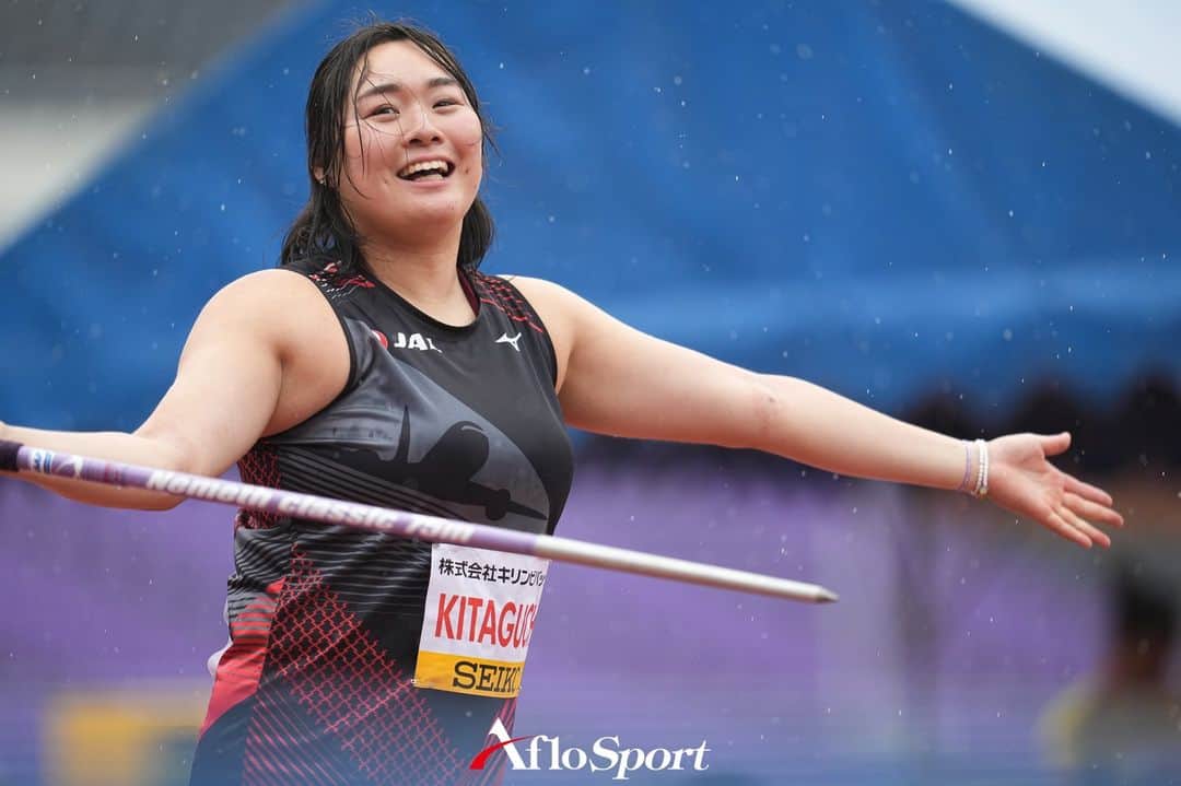 アフロスポーツのインスタグラム：「北口榛花/Haruka Kitaguchi, APRIL 29, 2023 - Athletics : The 57th Mikio Oda Memorial athletic meet JAAF Track & Field Grand Prix Women's Javelin Throw Final at EDION Stadium Hiroshima, Hiroshima, Japan.  #trackandfield #sportphoto #sportphotography #スポーツ写真」
