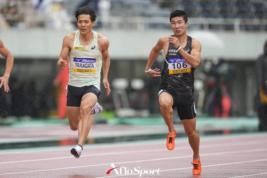 アフロスポーツさんのインスタグラム写真 - (アフロスポーツInstagram)「山縣亮太/Ryota Yamagata, 桐生祥秀/Yoshihide Kiryu, APRIL 29, 2023 - Athletics : The 57th Mikio Oda Memorial athletic meet JAAF Track & Field Grand Prix Men's 100m Heat at EDION Stadium Hiroshima, Hiroshima, Japan.  #trackandfield #sportphoto #sportphotography #スポーツ写真」7月31日 15時04分 - aflosport