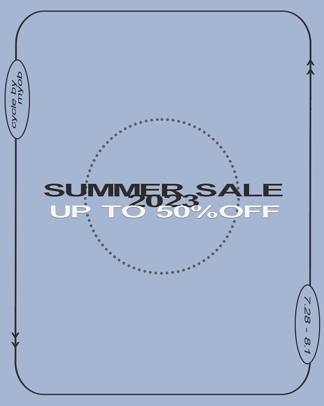 M.Y.O.Bのインスタグラム：「━━━━━━━━━  Summer sale 2023   7/28(fri) - 8/1(tue) ━━━━━━━━━  SS23アイテムや過去シーズンアイテムが "max 50%off" で購入可能  Only 5days limited   ※7/28(fri) ~ 8/1(tue)23:59 finish / in jp time」