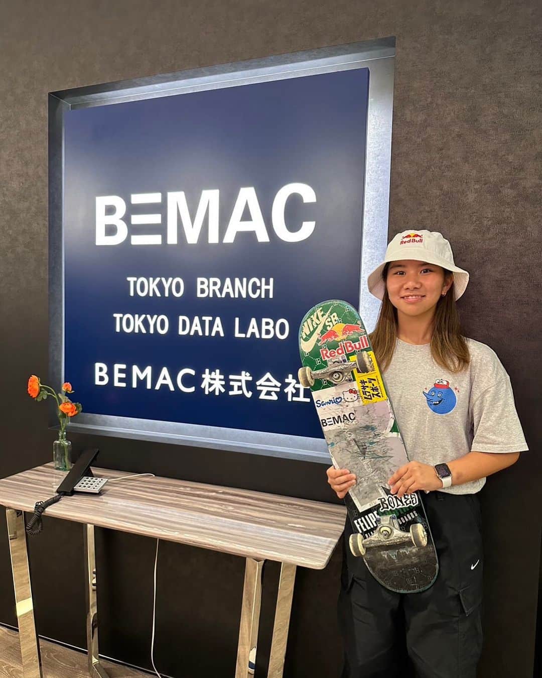 織田夢海のインスタグラム：「この度、BEMAC株式会社さんとスポンサー契約することになりました。  これからも楽しみながら頑張ります🛹🔥  @bemac.official  #bemac」