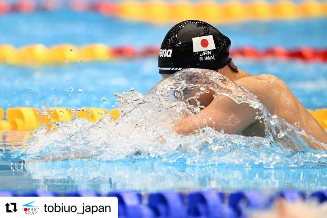 今井月のインスタグラム：「世界水泳終わりました。  自国開催の世界水泳で代表に復帰できた喜びと、 世界に全くついていけていない 自分のちっぽけさを感じました。 やっぱり戦えなければ面白くなかったです。  それでも大歓声の中泳げたことはとても幸せな瞬間でした。  会場に来てくださった方も テレビで応援してくださった方も 沢山盛り上げてくださって ありがとうございました📣❤️‍🔥  📸 @picsport_japan  #世界水泳福岡2023 #ThankyouFukuoka #tobiuojapan」