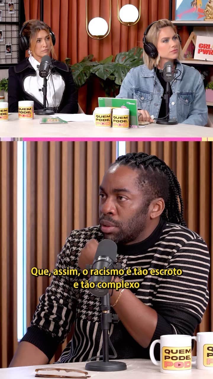Giovanna Ewbankのインスタグラム：「Todo trecho que assisto do #QuemPodePod com o @olazaroramos me dá uma percepção diferente. Nesse trecho em específico, que fala sobre como o racismo é cansativo e adoecedor, eu percebo um Lázaro totalmente estratégico, usando a arte pra falar de temas difíceis, pra chamar a atenção das pessoas e ao mesmo tempo pra trazer conforto, alegria, pra não sucumbir…✊🏿  Esse papo foi ainda mais profundo e vocês precisam assistir tudo. Tá demais! Muito obrigada pela troca, @olazaroramos. Aprendo sempre com você! 🫶🏿  #gioh #canalgioh #quempodepodcomlazaroramos #lazaroramos #fepa」