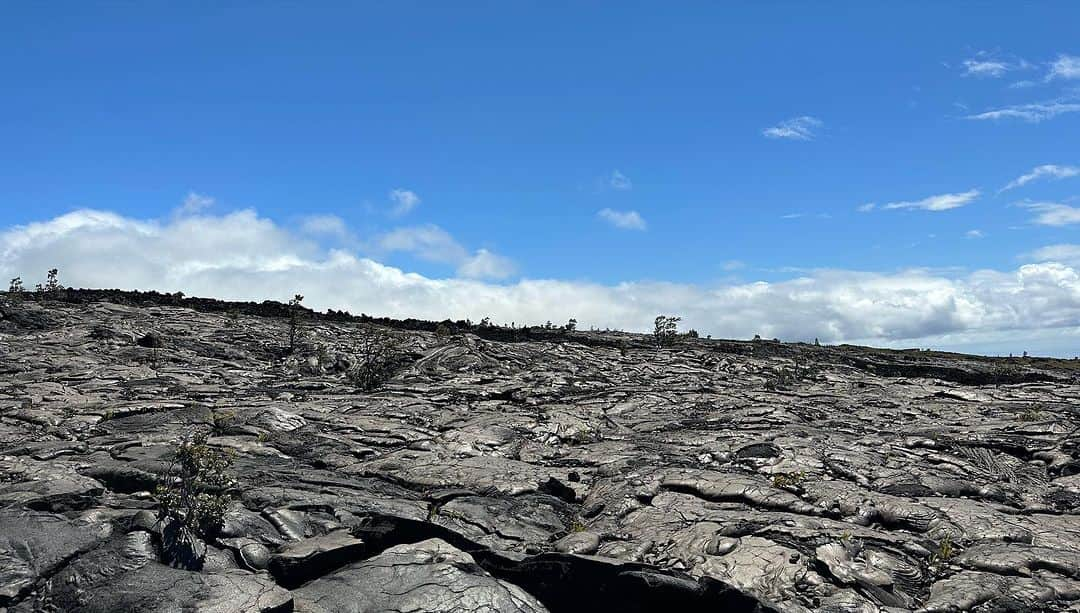 新保友映さんのインスタグラム写真 - (新保友映Instagram)「ハワイ島のキラウエア火山🌋 ここ数年少し落ち着いていますが、もちろん今でも活動しています🔥 2018年の火山活動などは日本でもニュースで報じられていたので記憶にある方もいらっしゃると思います。その時、溶岩流が海に流れ冷えた部分が固まりハワイ島の面積が拡大しました。  中学生の時、この溶岩の上を歩いたことが私にとってすごく印象深くて、今回、息子をどうしても連れて行きたかったのです。  見て、歩いて、空気を吸って、溶岩の熱を感じて、海の青さを感じて。自然の偉大さ、地球、宇宙の偉大さ不思議さ…✨、改めて私も心が震えました。  行ってよかった！！！ ハワイに行くことがあったら日帰りで良いので、ハワイ島おすすめします！  #hawaii #hawaiiisland  #volcano #bigisland  #hawaiitravel  #hawaiilove  #hawaiistagram  #hawaiitrip  #ハワイ #オアフ #オアフ島 #ハワイ島 #ビッグアイランド #火山 #キラウエア火山  #ハワイ旅行  #夏休み #子どもとお出かけ」7月31日 20時11分 - tomoemoe0520