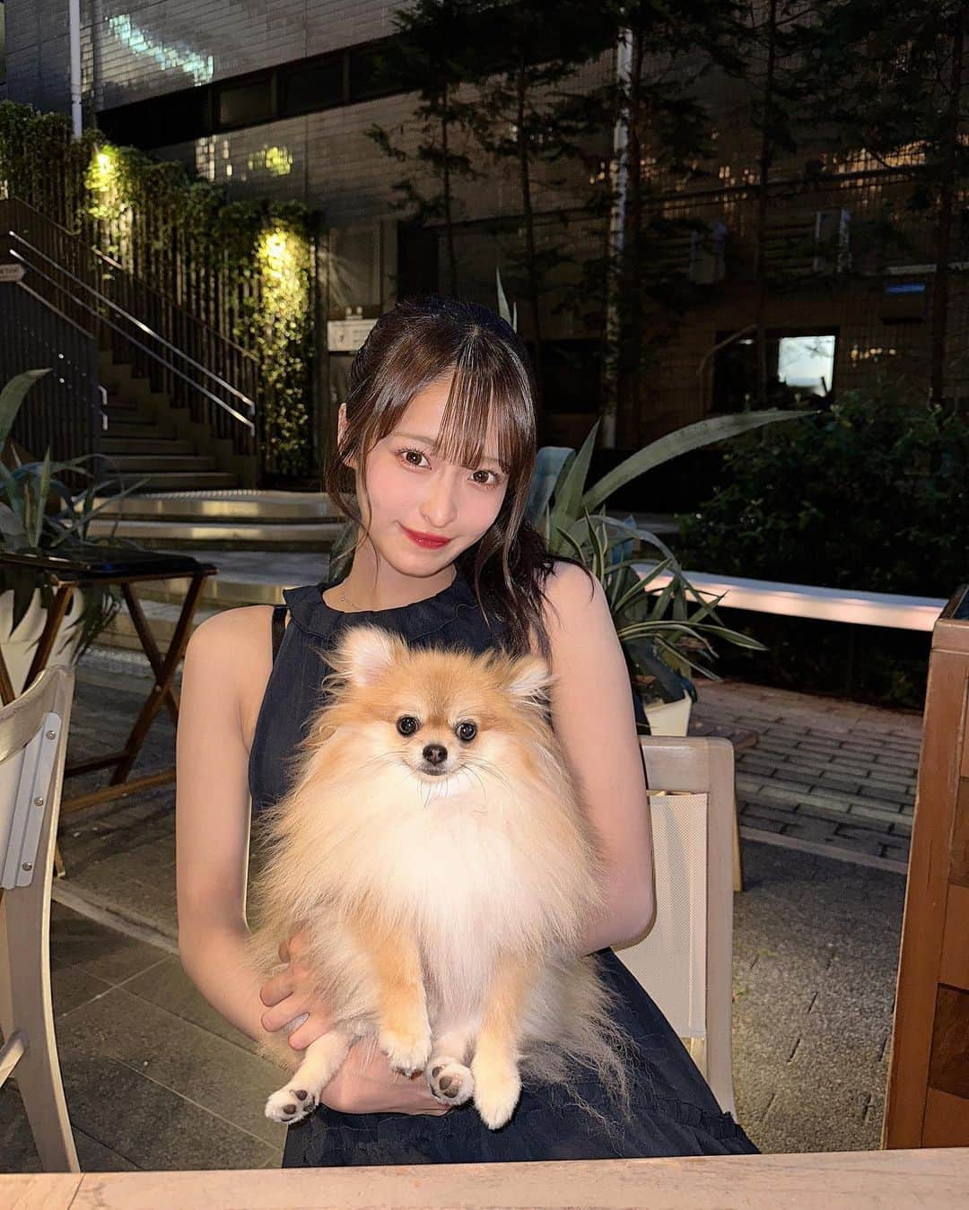 清水里香のインスタグラム：「⁡ ⁡ あなたが世界で1番よ！🐶💞 ⁡ ⁡ ⁡ ⁡ ⁡ #くうちゃん #ポメラニアン #愛犬 #🐶 #ポニーテール #夏」